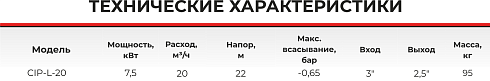 Самовсасывающий насос CIP-L-20-2